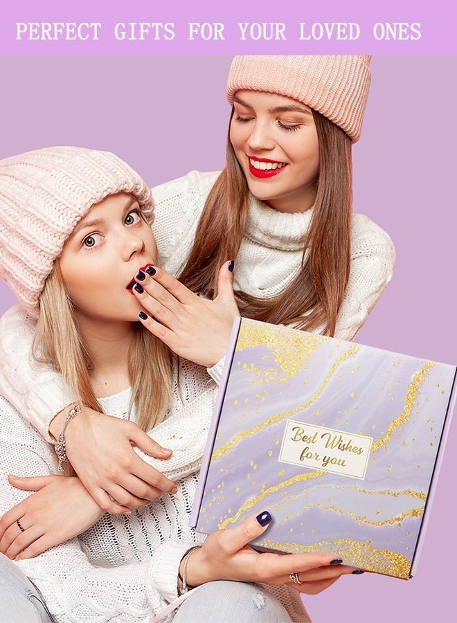 Thoraya Multi-Occasion Gift set Birthday Gift for ladies,Unique Gift Basket Ideas with Luxury Flannel Blanket Purple Gifts Box for Her Relaxing Gift Set Self Care Gifts Birthday Presents Female Friendship Gifts for Her Best Friend Bestie Girlfriend Mom Wife Sister (Ramadan/Anniversary Gift) - Image 4